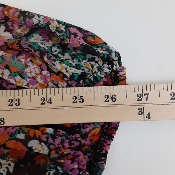 Vince Camuto Floral Tiered Babydoll Dress Fall Colors Mini Dress M Boho NWT - Picture 16 of 16